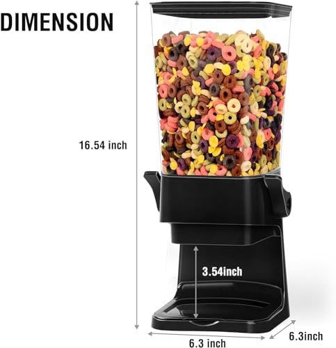 Cereal Dispenser Countertop 3pcs (Black & 3pcs)