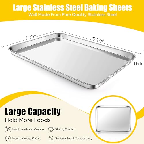 18x13 Inches Stainless Steel Baking Half Sheet Set of 2 (3 Count)