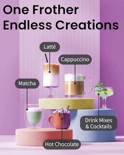 Pink Milk Frother Wand & Matcha Mixer