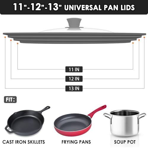 Universal Pan Lids (Grey / 11''-12''-13'')