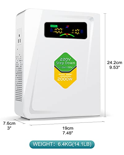 Step Down Transformer 220v to 110v Voltage Converter 2000w (Step Down / 2000W)
