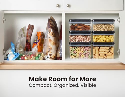 Flip Tite Storage Container with Lid 4” RECTANGULAR Airtight Ring Flip Top (Black / 4")