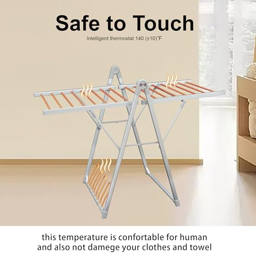 Heating Clothes Drying Rack Foldable Shoes Socks Silvery Gray