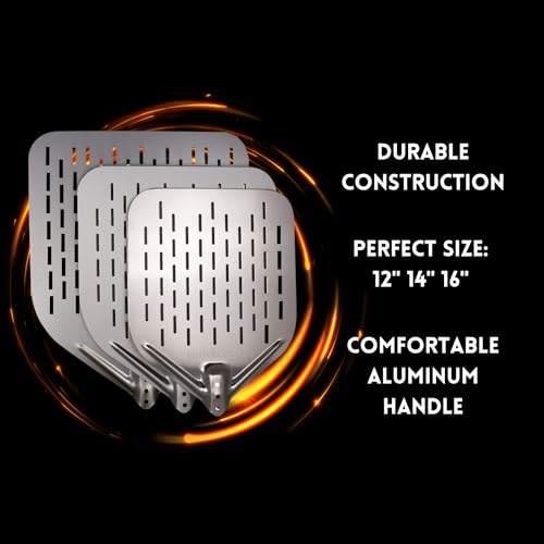 16 Inch Perforated Aluminum Pizza Peel with Handle