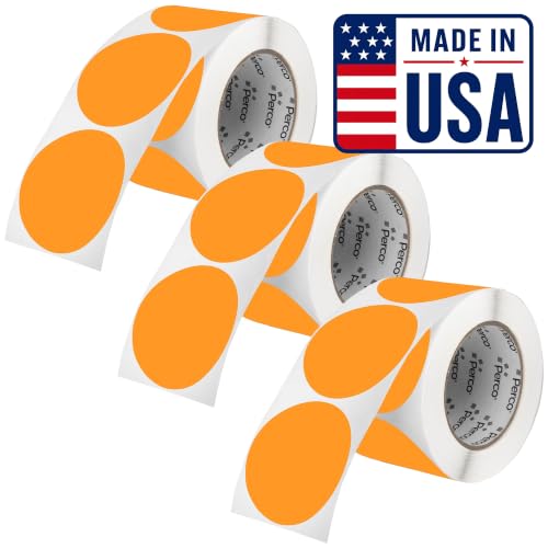 Neon Orange Perforated Round Circle Dot Sticker 3 (Neon Orange / 3 Inch)