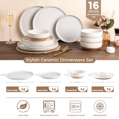 Dinnerware Sets for 4 (Light Beige / Service For 4(16Pcs))