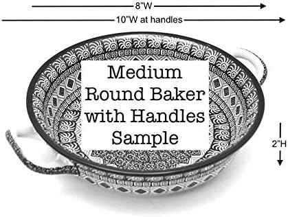 Polish Pottery Baker - Round with Handles - 8" - Maraschino