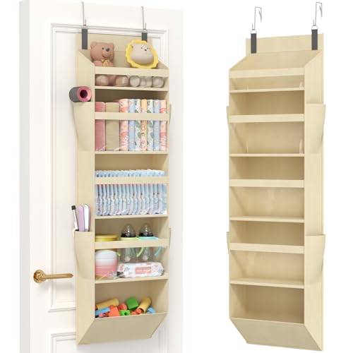1 Pack Over the Door Organizer (Beige / 5 section)