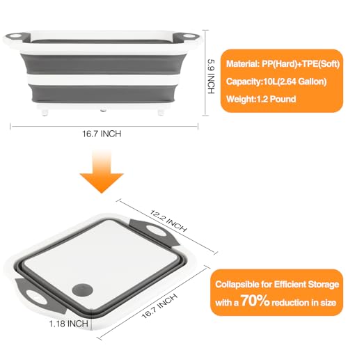 Collapsible BBQ Prep Tub (Gray)