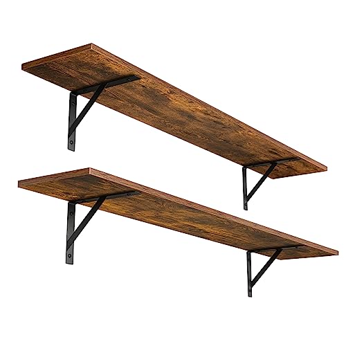 Long Wall Shelves (Rustic Brown / 47.3 Inch)