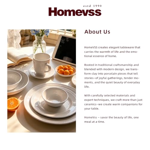 HomeVSS 56 Piece Pearl Dots Stoneware Dinnerware Set (56pc Set / White)