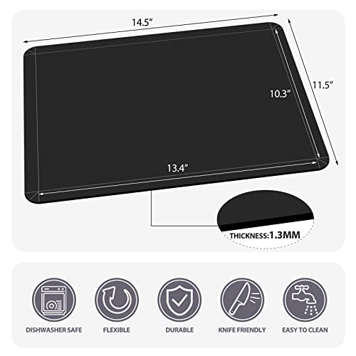 Flexible Plastic Cutting Boards Mats with Lip (Foldable - Multi Color - 3)