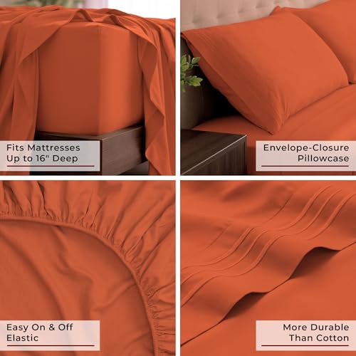 Iconic 4 Piece (1667 Poppy Orange / California King)
