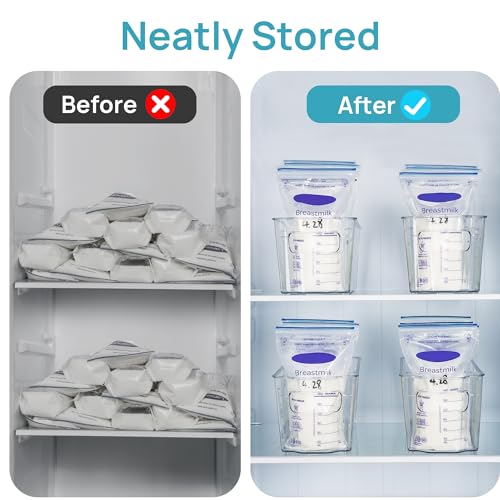 4Pcs Clear Breastmilk Storage Bags Container in Freezer Fridge