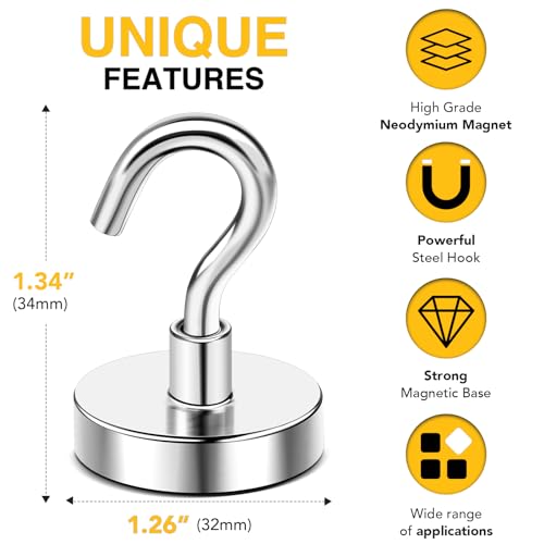 Magnetic Hooks (Silver / 1.26in)