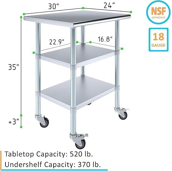30x24 Heavy Duty Work Table (30" Long x 24" Deep)