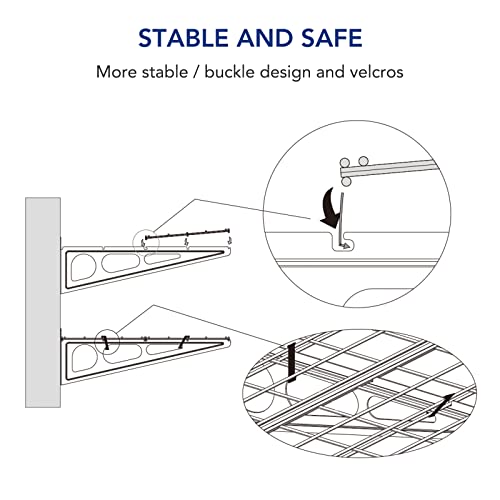 2 Pack 1x3 ft Garage Wall Shelving (2 pack-1x3 ft_8 hooks / Black)