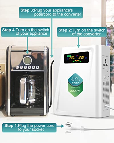 Step Up Transformer 110v to 220v 2000w Voltage Converter (Step Up / 2000W)