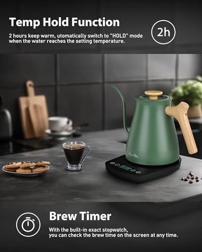 Gooseneck Electric Kettle (Green / 0.8 Quarts)