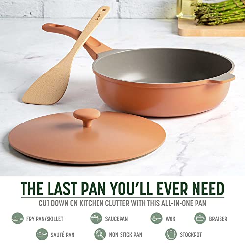 All-in-One Pan, Multilayer Nonstick Cookware Set, High-Performance Construction, Multipurpose Design Replaces Multiple Pots and Pans, Dishwasher Safe, 11-Inch, 4.4-Quart Capacity, Terracotta (Terracotta / 11-Inch / All-In-One Pan)