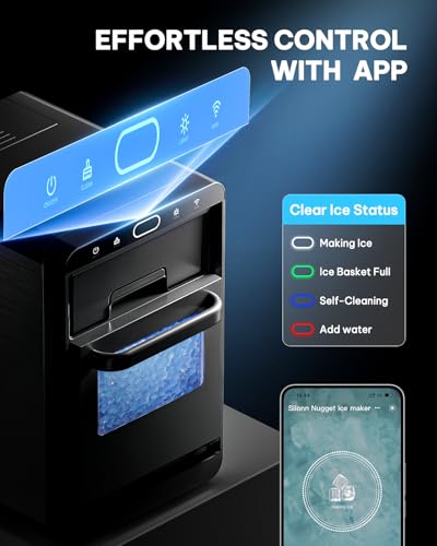 Nugget Ice Maker Countertop (Smart Controlled / 44 lbs)