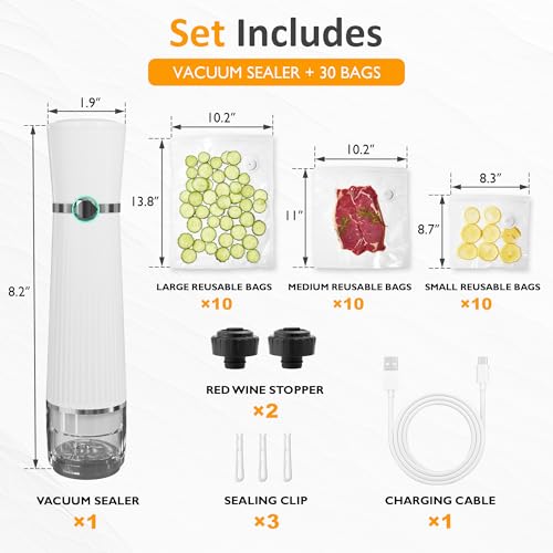 Handheld Vacuum Sealer for Food (Compact (1.89''W x 1.89''D x 8.19''H))