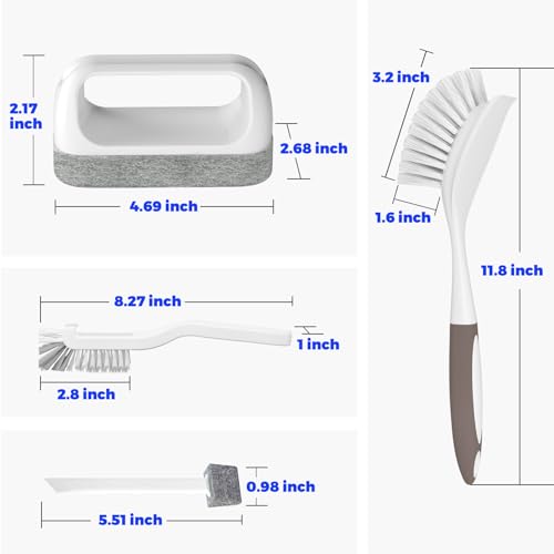 Dish Brush Cleaning Brush Set for Cleaning Groove Gap (Brown)