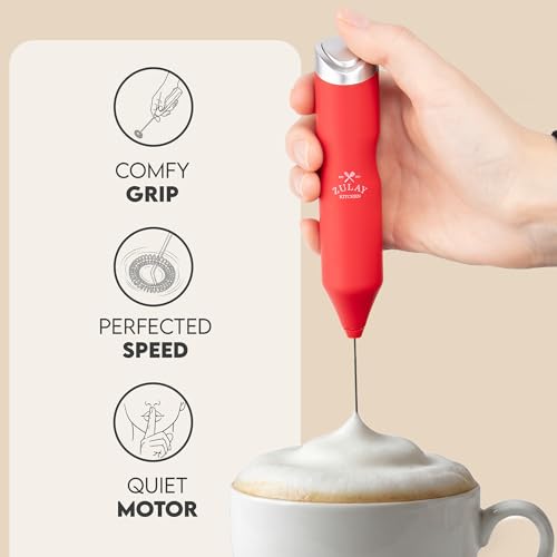 Powerful Frother Wand AA Batteries Included (Cardinal Red / Majestic Frother)