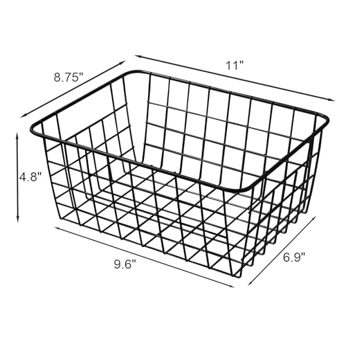 11" Upright Freezer Storage Baskets (Black / 11"-4Pack)