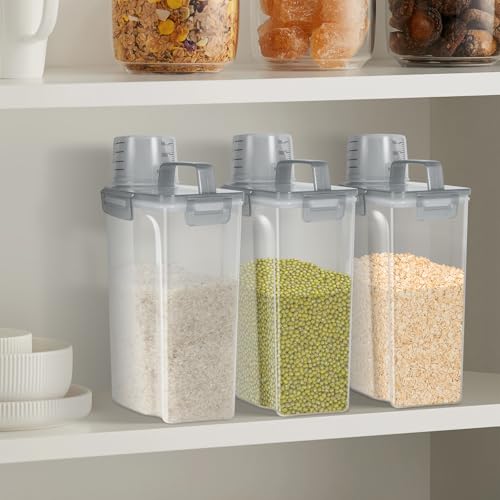 Airtight Rice Storage Container (Clear Grey 3L / 3L-1pack)