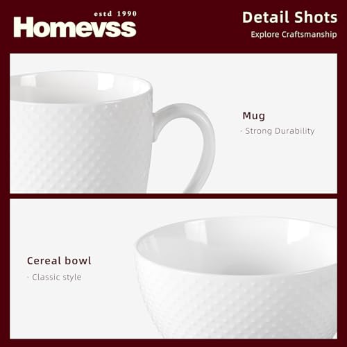 HomeVss New Bone China Dinnerware Set (Rain Drops / Service for 4 - 20pc Set)