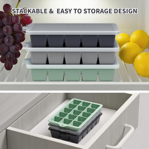 Silicone Ice Cube Tray 3 Pack (3 Count)