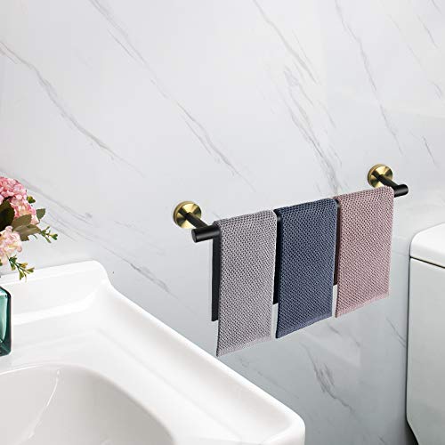 Bath Towel Bar (Black and Gold / 33 Inch)