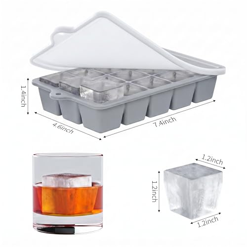 Silicone Ice Cube Tray 2 Pack (Gray / Ice Cube Tray 2 Pack)