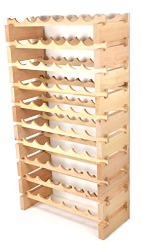 Modular Wine Rack Beechwood 24 (60 Bottles - 10 Rows)