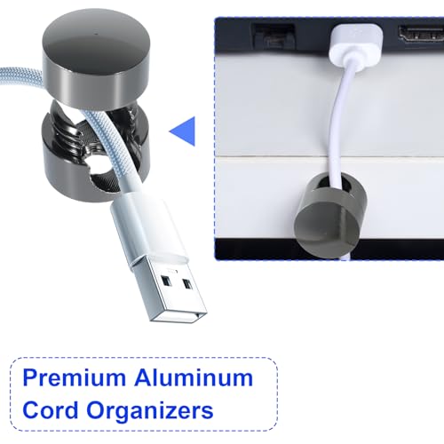 6 Sets Charger Holders for Cords (6 Sets / Black)