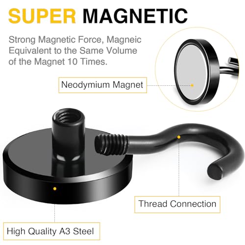 Magnetic Hooks (Black / 1.26in)