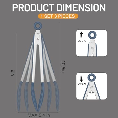 Silicone Kitchen Tongs for Cooking (Neutral Color)