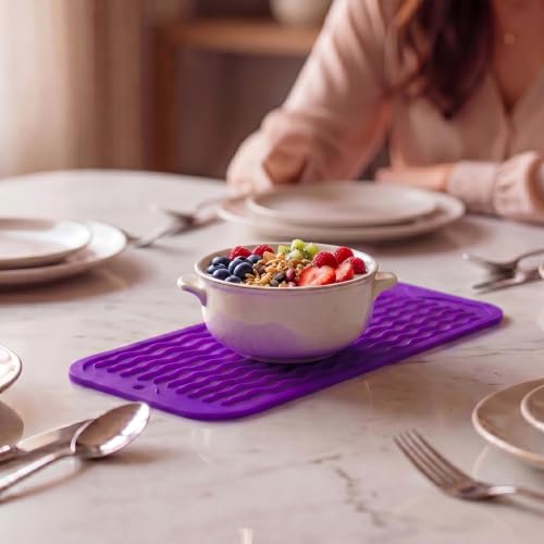 Silicone Dish Drying Mat for Multiple Usage (Purple / 12"L x 6"W)