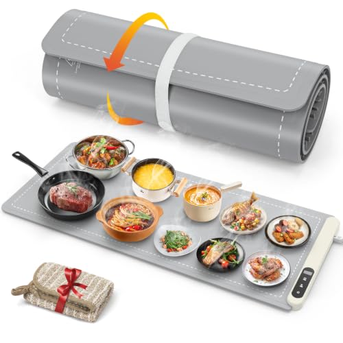 Extra Large Warming Mat for Food (XX Large Size: 36"x16" / Gray)