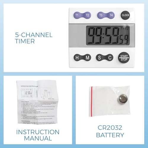 Portable Digital Kitchen & Lab Timer 810015 (4 Timer)