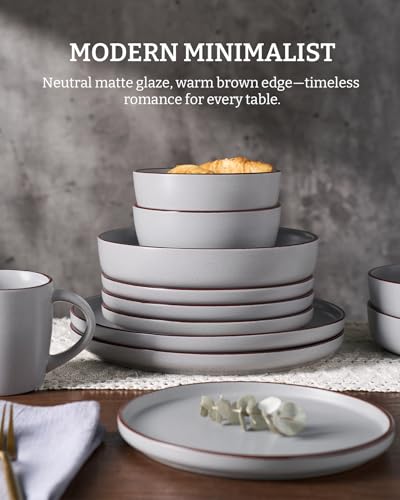 Mercury 18 Piece Stoneware Dinnerware Set (Light Grey / Service for 6 (Standard Dinner Set))