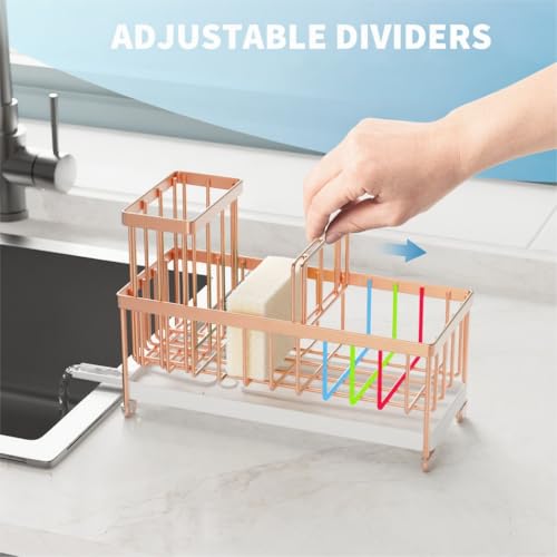 Sponge Holder for Kitchen Sink (Rose Gold - 9.25″)