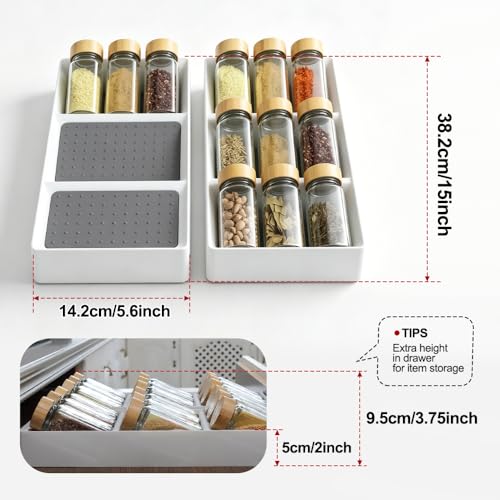 Small spice drawer organizer insert (2 Count)