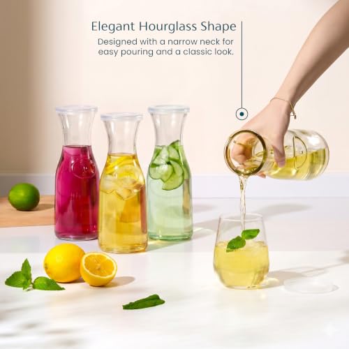 Mini Glass Carafes with Lids (Set of 4, 24oz (Mini))
