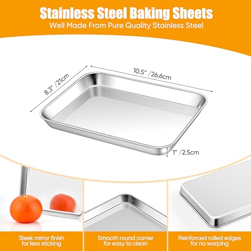 1 Pack 10 x 8 Inches Small Stainless Steel Baking Sheet (10x8x1)
