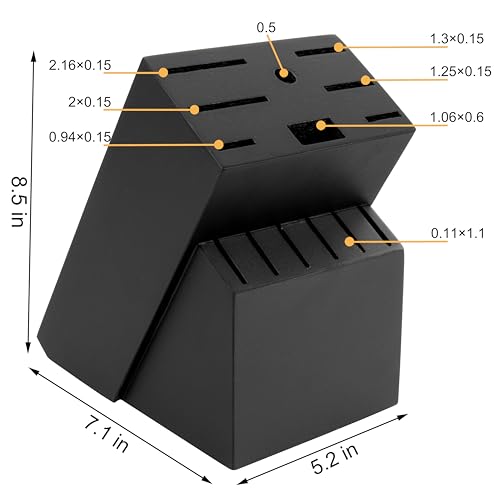 Universal Knife Block Without Knives (Black-14 Slot)