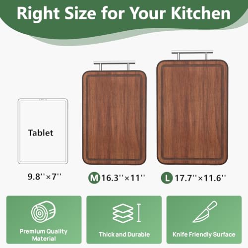 Double Sided Stainless Steel and Ebony Cutting Board
