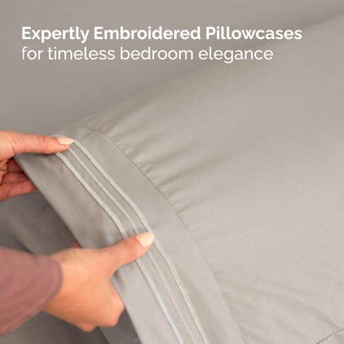 Flex Top Split Head King 4 Piece Sheet Set (03 - Light Grey / Split Head/Flex Top)
