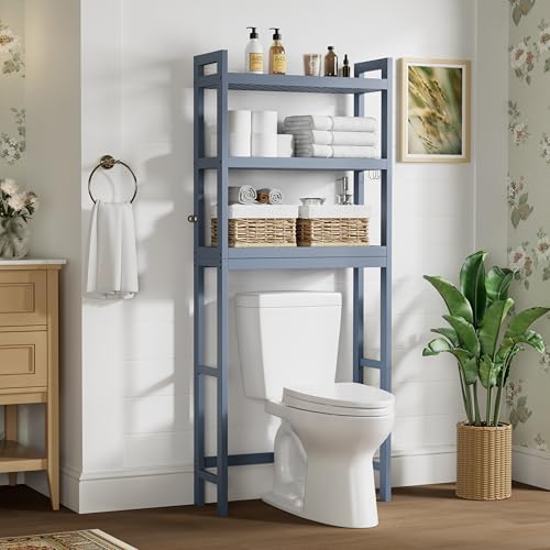 Bamboo Over The Toilet Storage Cabinet (Grey / 3 Tiers (66.9"H))